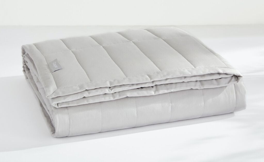 Weighted Blanket, gray, folded